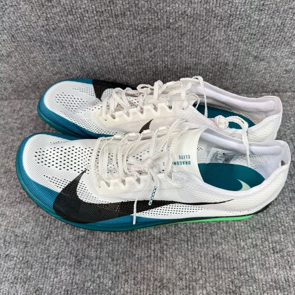 Nike ZoomX Dragonfly 2 Elite Track Spikes White Teal Green FZ9315-102 Mens 12